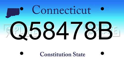 Q58478B Connecticut License Plate