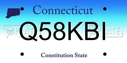 Q58KBI Connecticut License Plate