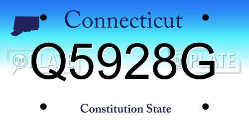 Q5928G Connecticut License Plate