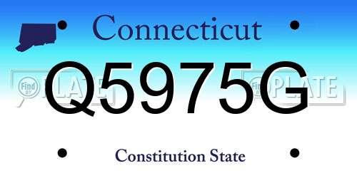 Q5975G Connecticut License Plate