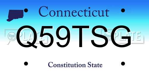 Q59TSG Connecticut License Plate