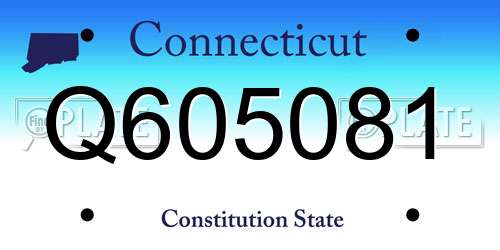 Q605081 Connecticut License Plate