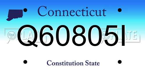 Q60805I Connecticut License Plate