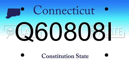 Q60808I Connecticut License Plate
