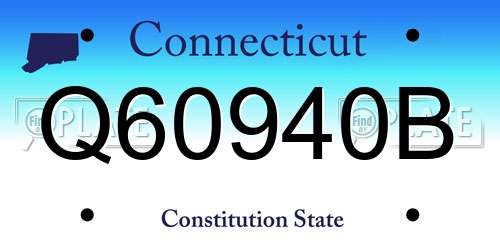 Q60940B Connecticut License Plate