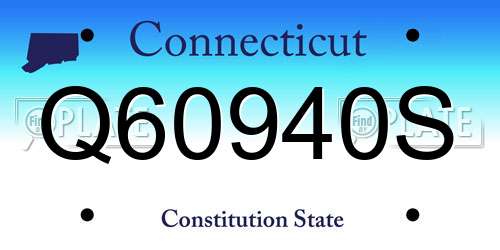 Q60940S Connecticut License Plate