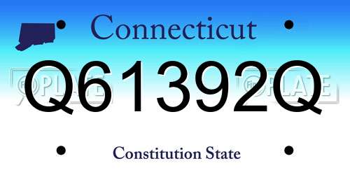 Q61392Q Connecticut License Plate