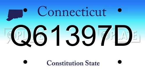 Q61397D Connecticut License Plate