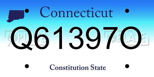 Q61397O Connecticut License Plate