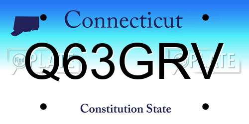Q63GRV Connecticut License Plate