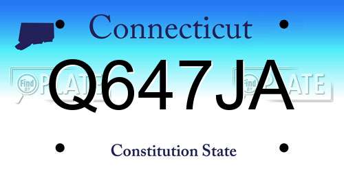 Q647JA Connecticut License Plate