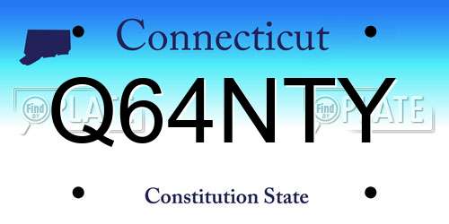 Q64NTY Connecticut License Plate