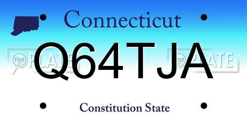 Q64TJA Connecticut License Plate