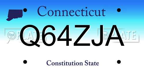 Q64ZJA Connecticut License Plate