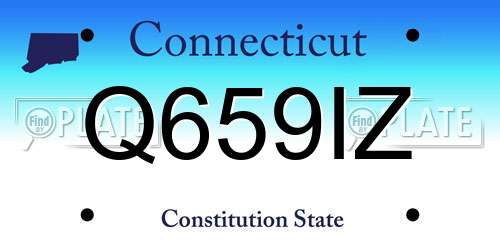 Q659IZ Connecticut License Plate