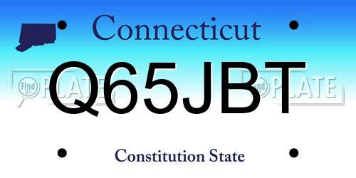 Q65JBT Connecticut License Plate
