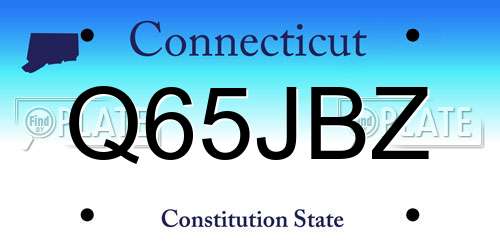 Q65JBZ Connecticut License Plate