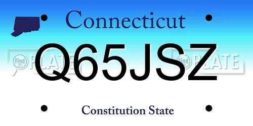 Q65JSZ Connecticut License Plate