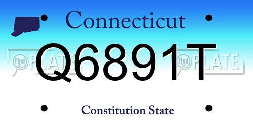 Q6891T Connecticut License Plate
