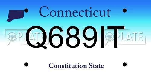 Q689IT Connecticut License Plate