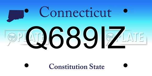 Q689IZ Connecticut License Plate