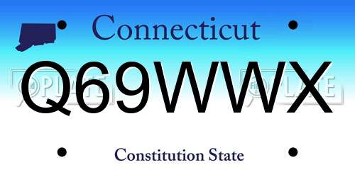 Q69WWX Connecticut License Plate