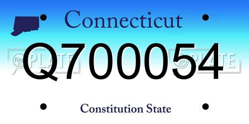 Q700054 Connecticut License Plate