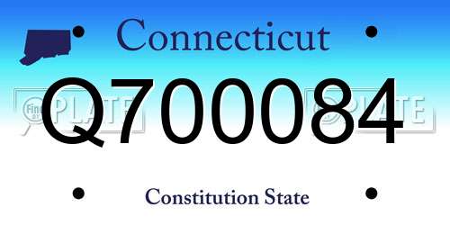 Q700084 Connecticut License Plate