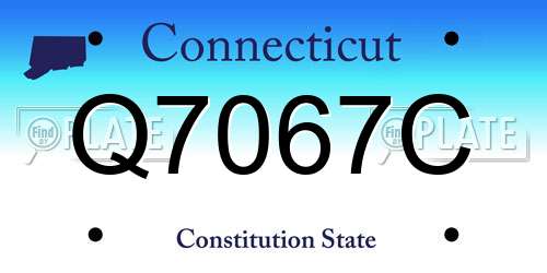 Q7067C Connecticut License Plate