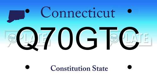 Q70GTC Connecticut License Plate