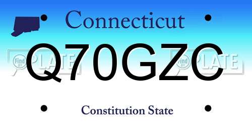 Q70GZC Connecticut License Plate