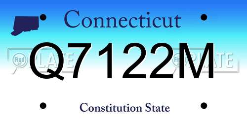 Q7122M Connecticut License Plate