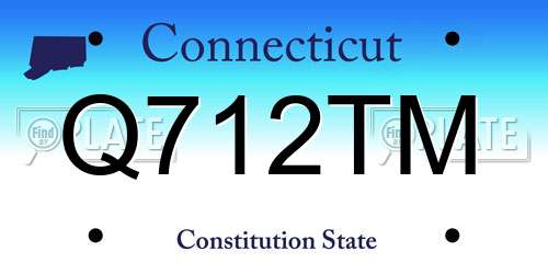 Q712TM Connecticut License Plate