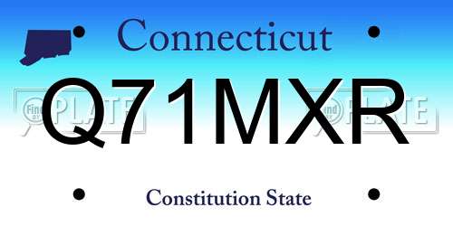 Q71MXR Connecticut License Plate