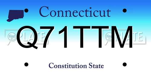 Q71TTM Connecticut License Plate