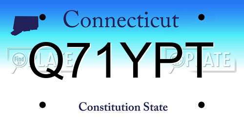 Q71YPT Connecticut License Plate
