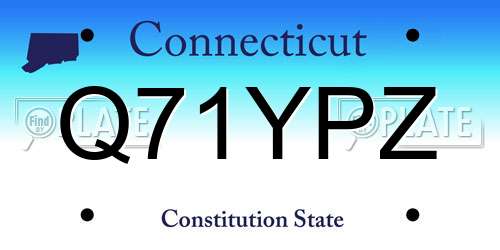 Q71YPZ Connecticut License Plate