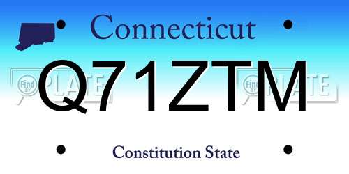 Q71ZTM Connecticut License Plate