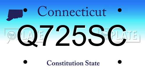 Q725SC Connecticut License Plate