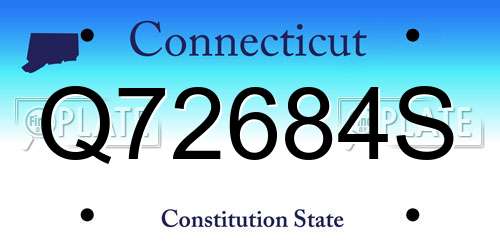Q72684S Connecticut License Plate