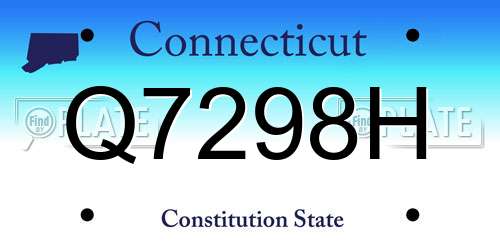 Q7298H Connecticut License Plate