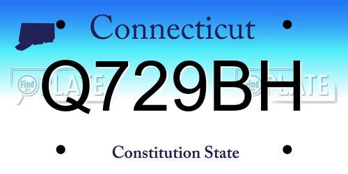 Q729BH Connecticut License Plate
