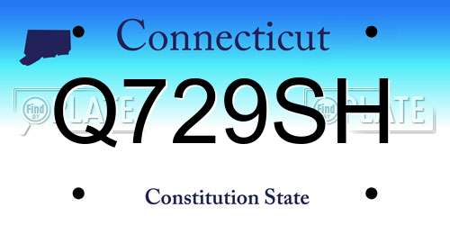 Q729SH Connecticut License Plate