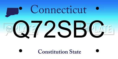Q72SBC Connecticut License Plate
