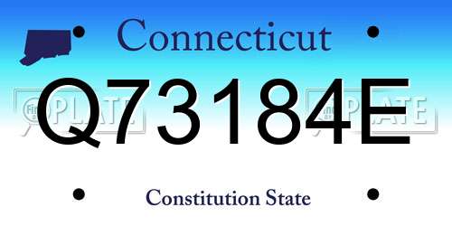 Q73184E Connecticut License Plate