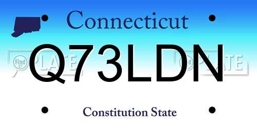 Q73LDN Connecticut License Plate