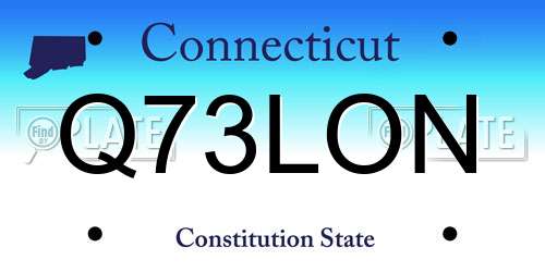 Q73LON Connecticut License Plate