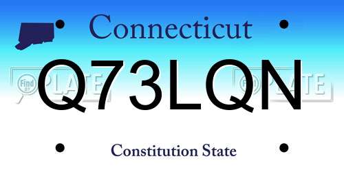 Q73LQN Connecticut License Plate