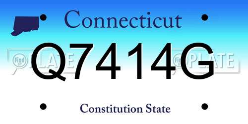 Q7414G Connecticut License Plate