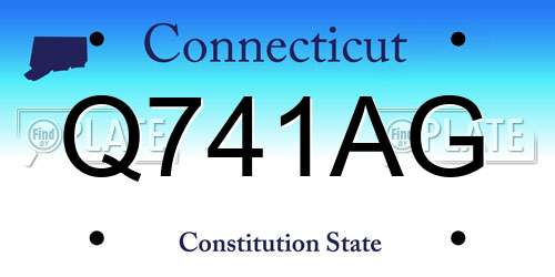 Q741AG Connecticut License Plate